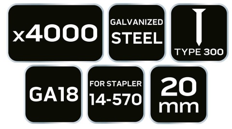 Gwoździe galwanizowane 20 mm do zszywacza pneumatycznego