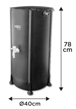 Składany pojemnik na deszczówkę, 100 L, PVC