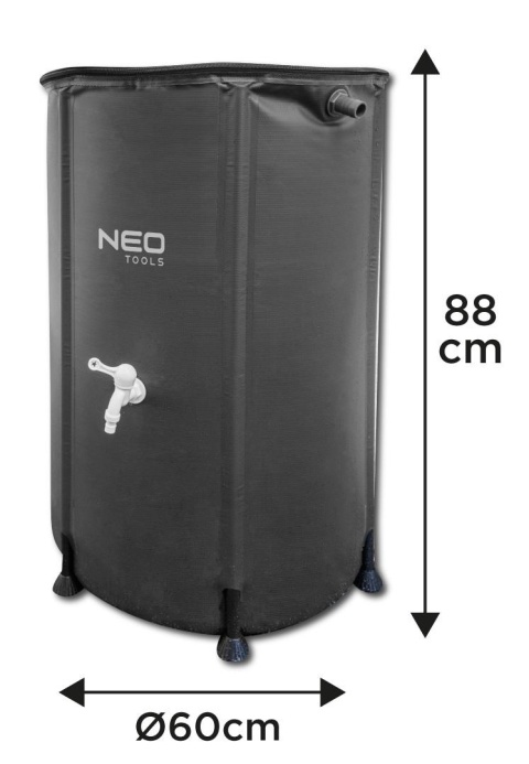 Składany pojemnik na deszczówkę, 250 L, PVC