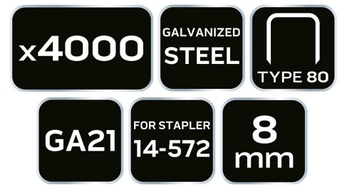 Zszywki galwanizowane 8 mm do zszywacza pneumatycznego