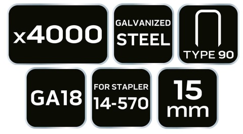 Zszywki galwanizowane 15 mm do zszywacza pneumatycznego