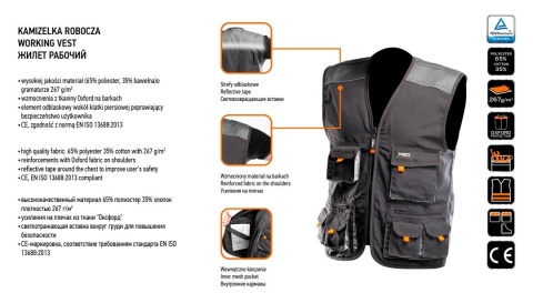 Kamizelka robocza, rozmiar S/48 NEO 81-260-S