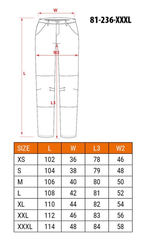 Spodnie robocze DENIM, czarne, rozmiar XXXL Spodnie robocze DENIM, czarne, rozmiar XXXL
