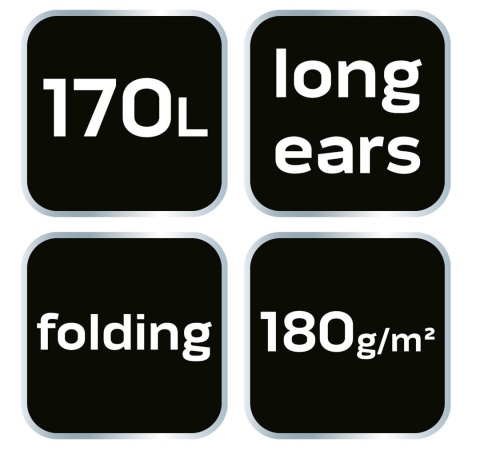 Torba ogrodowa 170 litrów,długie uszy, składana, 1