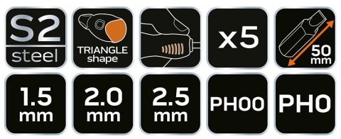 Wkrętaki precyzyjne, zestaw 5 szt.