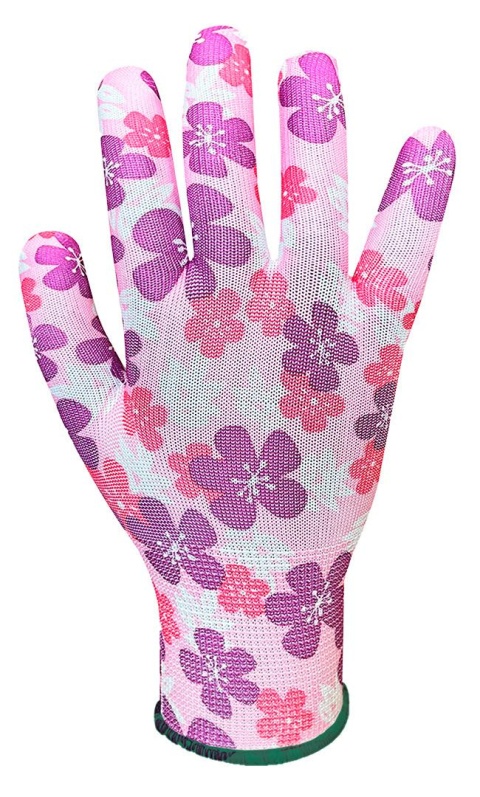 Rękawice ogrodowe , poliester, wzór kwiatki, rozmiar 7''