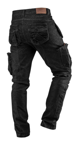 Spodnie robocze 5-kieszeniowe DENIM, czarne, XS