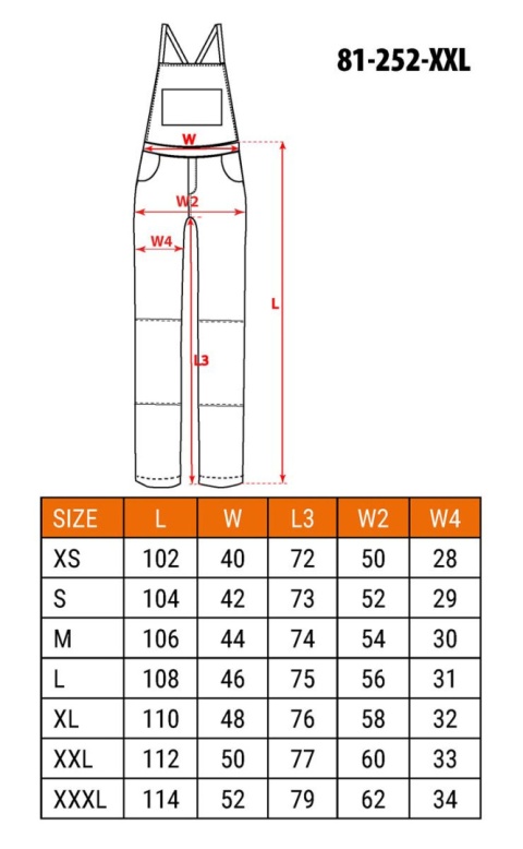 Ogrodniczki robocze Camo URBAN, rozmiar XXL