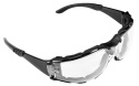 Okulary ochronne z wkładką piankową, białe soczewki