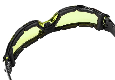 Okulary ochronne z wkładką piankową, żółte soczewki