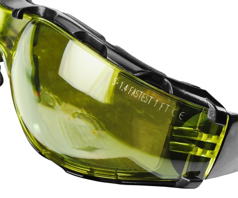 Okulary ochronne z wkładką piankową, żółte soczewki