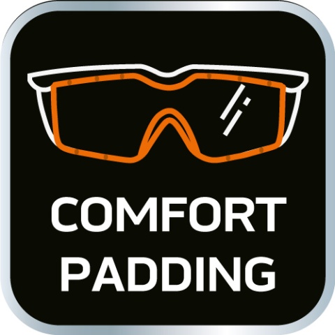 Okulary ochronne z wkładką piankową, żółte soczewki