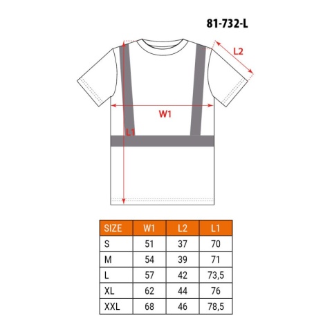 T-shirt ostrzegawczy, żółty, rozmiar L