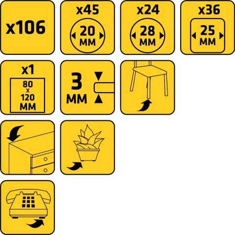 Podkładki filcowe samoprzylepne, s