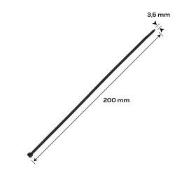 Opaski zaciskowe EXTREME 3.6 × 200 mm, czarne