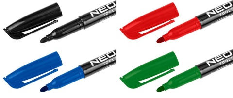 Marker budowlany, 4 kolory, permanentny, wodoodporny, olejowy, 4 s