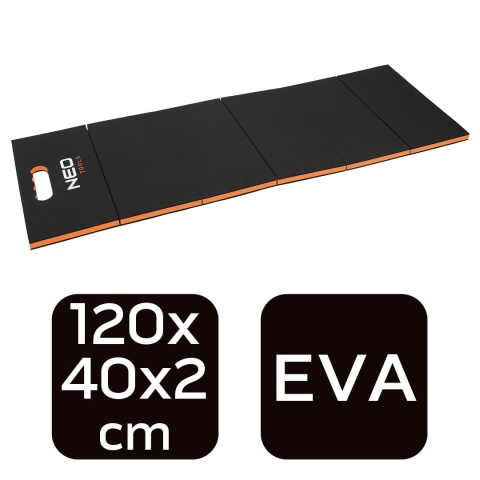 Składana mata do pracy pod samochodem, 1200 x 400 x 23 mm, 3 war