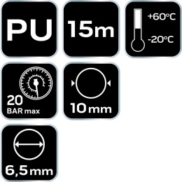 Przewód ciśnieniowy spiralny 6.5 x 10 mm, 15 m, P