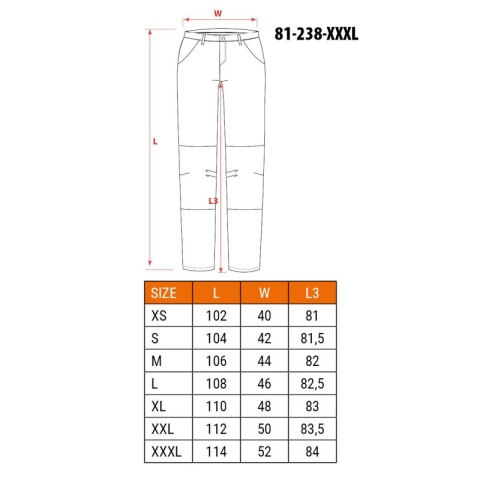 Spodnie robocze HD Slim, pasek 81-238-XS Neo