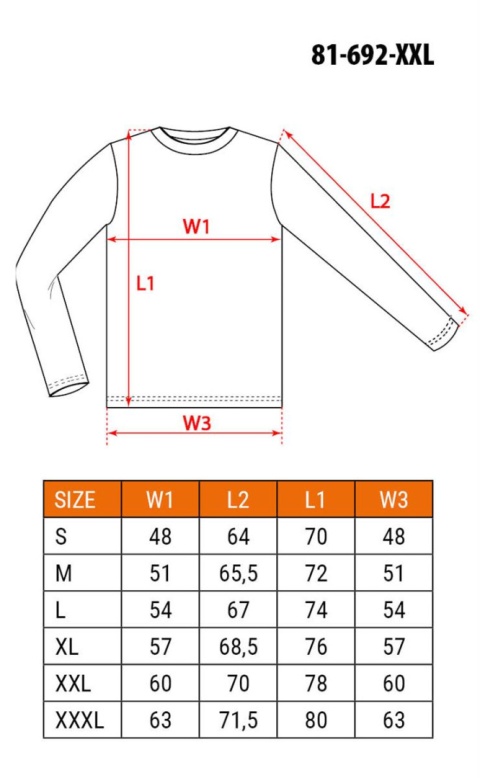Koszulka z długim rękawem, granatowa, rozmiar XX