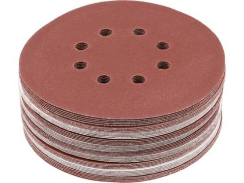 KRĄŻEK ŚCIERNY NA RZEP 8 OTWORÓW P180 150MM 50SZT YT-834597