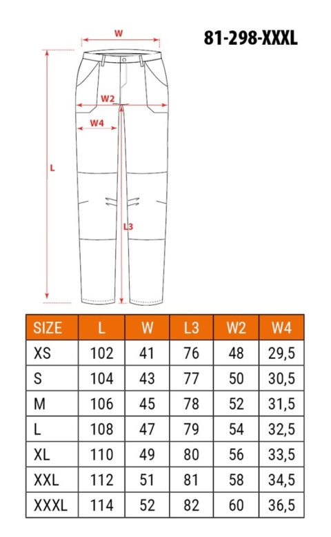 Spodnie robocze 81-298-2-XXXL