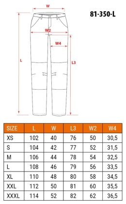 Spodnie robocze 81-350-1-L NE