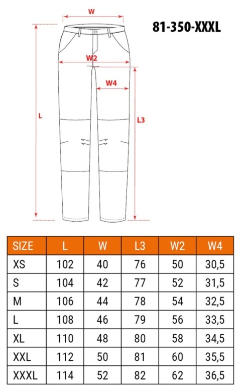 Spodnie robocze 81-350-1-XXXL N