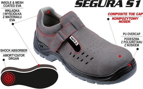 SANDAŁY ROBOCZE SEGURA S1 rozmiar 41 YT-80465 YATO