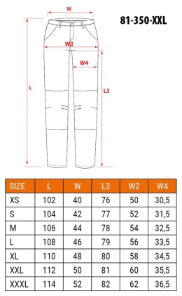 Spodnie robocze 81-350-2-XXL N
