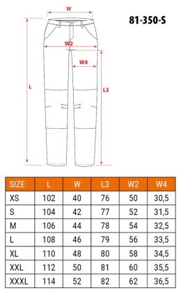 Spodnie robocze 81-350-3-S NE