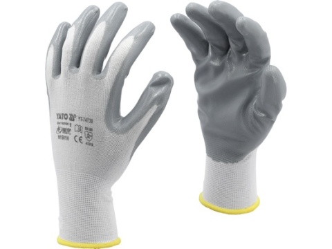 RĘKAWICE ROBOCZE NYLON/NITR. BIAŁE 10 YT-7474 YATO