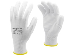 RĘKAWICE ROBOCZE NYLON/PU BIAŁE 10 YT-7470 YATO
