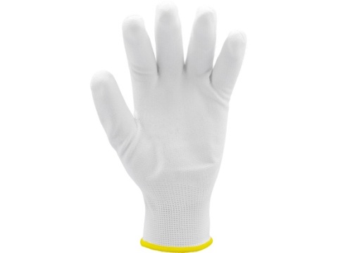 RĘKAWICE ROBOCZE NYLON/PU BIAŁE 9