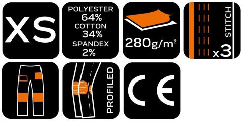 Spodnie robocze 81-350-2-XS