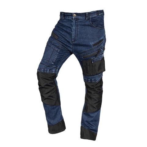 SPODNIE ROBOCZE DENIM, WZMOCNIENIA OXFORD, GRANATOWE, ROZMIAR XL