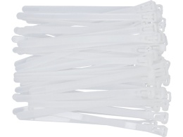 OPASKI PLASTIKOWE, ROZPINANE 7,6X150MM 50SZT. BIAŁE YT-70662