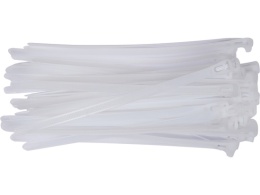 OPASKI PLASTIKOWE, ROZPINANE 7,6X250MM 50SZT. BIAŁE YT-70664