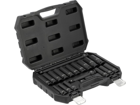 ZESTAW NASADEK UDAROWYCH DŁUGICH 1/2" ZAWIERA 19 ELEMENTÓW YT-10556