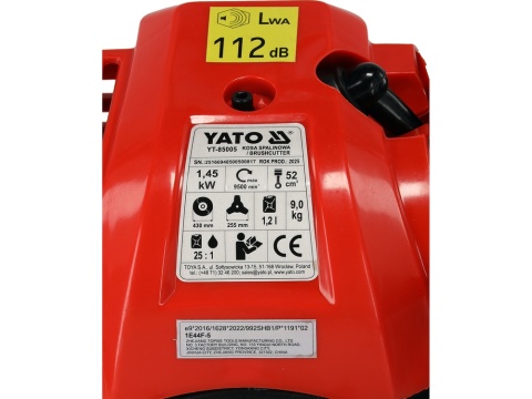 KOSA SPALINOWA Z DODATKOWYM WYPOSAŻENIEM YT-85005 YATO