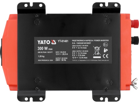 PRZETWORNICA NAPIĘCIA 12/230V 300W YT-81481 YATO