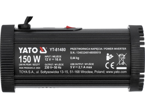 SAM PRZETWORNICA NAPIĘCIA 12V/230V 150W YT-81480 YATO