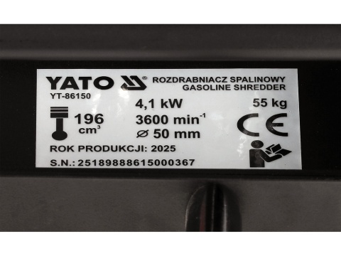 ROZDRABNIACZ SPALINOWY YT-86150 YATO