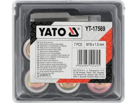 ZESTAW NAPRAWCZY KORKÓW MISKI OLEJOWEJ YT-17569 YATO