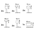 AKCESORIA DO MINISZLIFIERKI, KAMIENIE SZLIFIERSKIE ZESTAW 11 SZT 55-079 NEO TOOLS