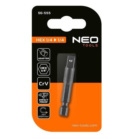 ADAPTER Z 1/4" HEX NA 1/4" KWADRAT 56-555 NEO TOOLS