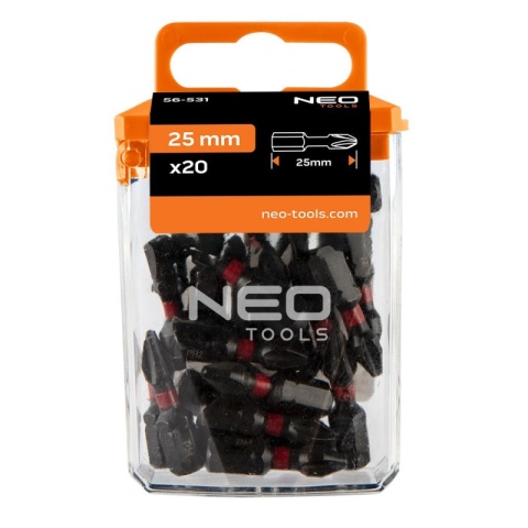 BITY UDAROWE PH2 x 25 mm, 20 szt. 56-531 NEO TOOLS