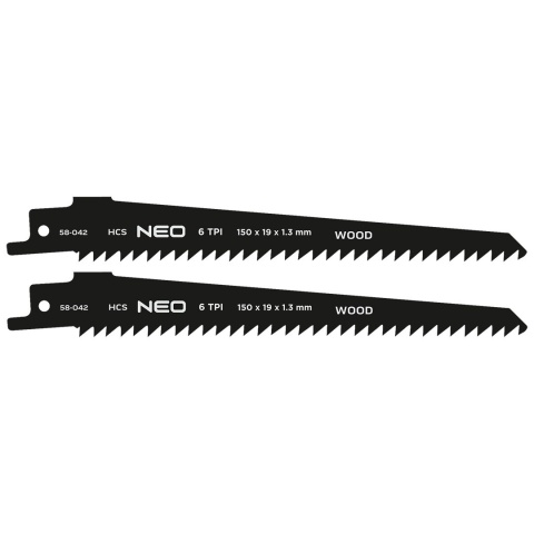 BRZESZCZOT DO PIŁY SZABLASTEJ 152 x 19 x 1.3 mm, 2 szt. 58-042 NEO TOOLS