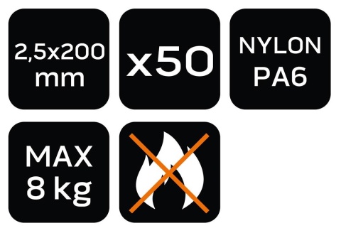 OPASKI ZACISKOWE OGRODOWE BRĄZOWE 2.5 x 200 mm, 50 szt., 15-976 NEO TOOLS