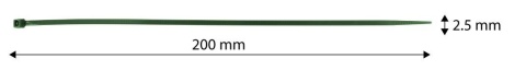 OPASKI ZACISKOWE OGRODOWE ZIELONE 2.5 x 200 mm, 50 szt., 15-977 NEO TOOLS